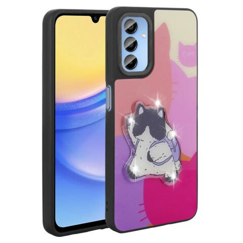 Galaxy A15 Kılıf Parlayan Kabartmalı İkonik Figürlü Patinda Amas Silikon Kapak