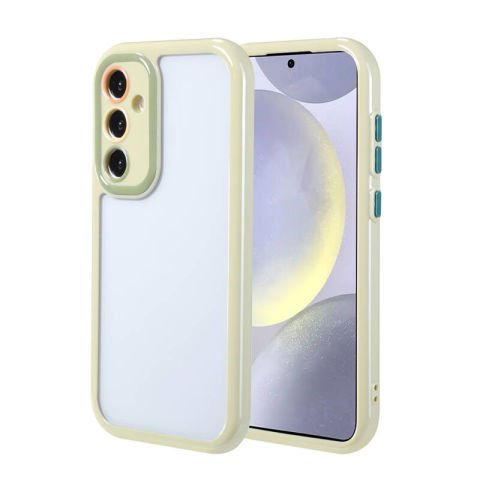 Galaxy S24 Kılıf Kamera Korumalı Renkli Kenar ve Çerçeve Tasarımlı Patinda Vitamin Kapak