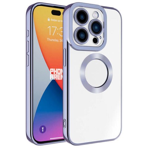 Apple iPhone 15 Pro Kılıf Kamera Korumalı Logo Gösteren Patinda Omega Kapak