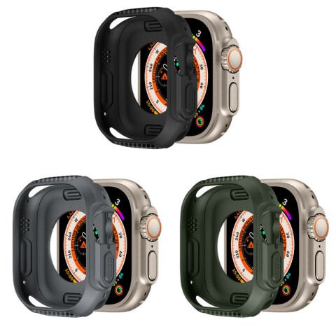 Apple Watch Ultra 49mm Silikon TPU Kasa Koruyucu Patinda Watch Gard 31
