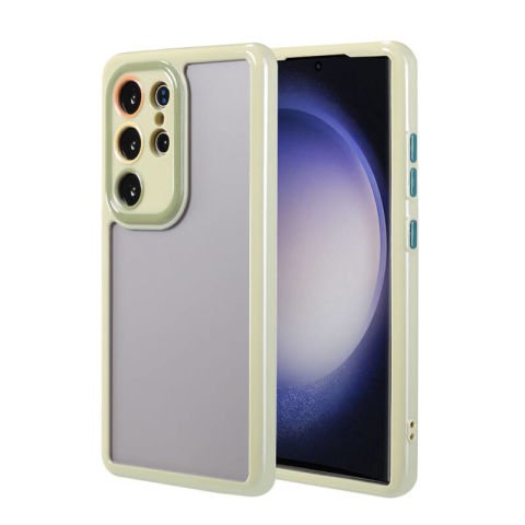Galaxy S23 Ultra Kılıf Kamera Korumalı Renkli Kenar ve Çerçeve Tasarımlı Patinda Vitamin Kapak