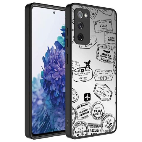 Galaxy S20 FE Kılıf Aynalı Desenli Kamera Korumalı Parlak Patinda Mirror Kapak