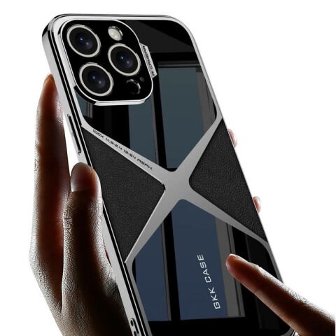 Apple iPhone 15 Pro Max Kılıf Ultra İnce Kamera Korumalı PC + Deri Arka Yüzey Patinda X-Pro Kapak