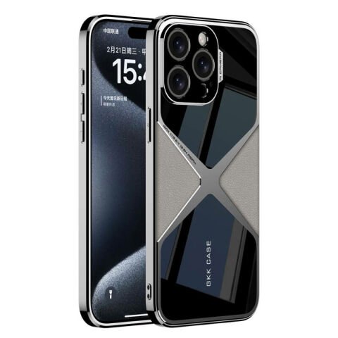 Apple iPhone 15 Pro Max Kılıf Ultra İnce Kamera Korumalı PC + Deri Arka Yüzey Patinda X-Pro Kapak