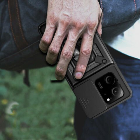 Xiaomi Mi 13T Kılıf Magnetik Standlı Kamera Korumalı Patinda Sürgülü Vega Kapak