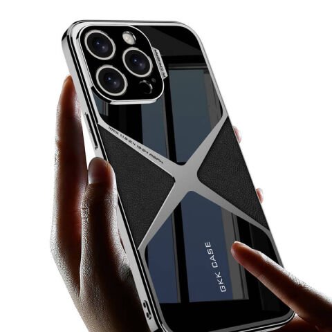 Apple iPhone 14 Pro Max Kılıf Ultra İnce Kamera Korumalı PC + Deri Arka Yüzey Patinda X-Pro Kapak