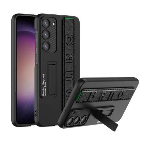 Galaxy S24 Plus Kılıf Standlı El Tutacaklı Patinda Band Kapak