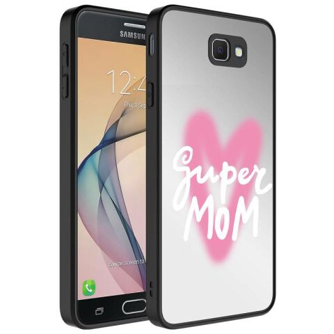Galaxy J7 Prime Kılıf Aynalı Desenli Kamera Korumalı Parlak Patinda Mirror Kapak