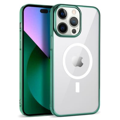 Apple iPhone 14 Pro Max Kılıf Patinda Wireless Şarj Özellikli Pixel Magsafe Kapak
