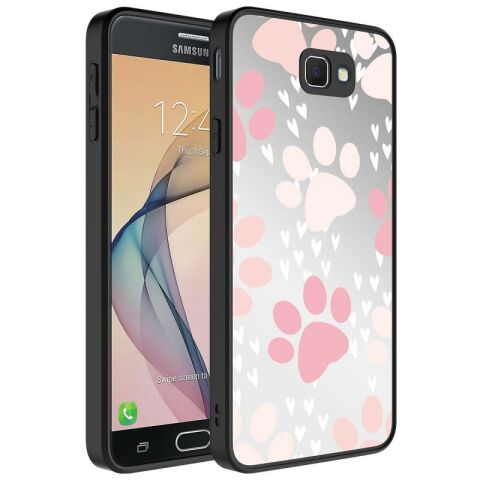 Galaxy J7 Prime Kılıf Aynalı Desenli Kamera Korumalı Parlak Patinda Mirror Kapak