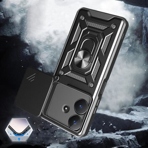Realme Note 60 Kılıf Magnetik Standlı Kamera Korumalı Patinda Sürgülü Vega Kapak