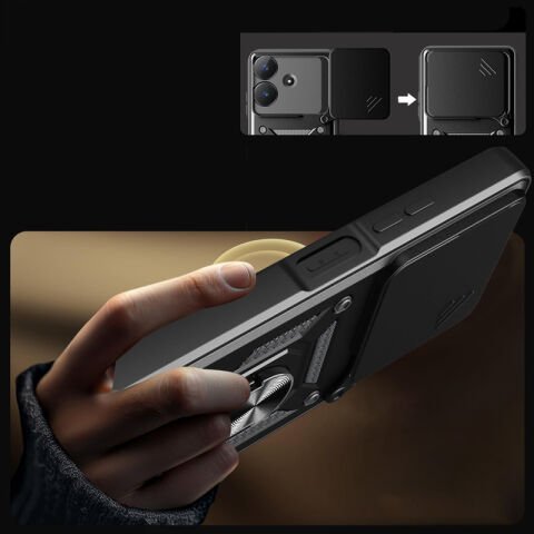 Realme Note 60 Kılıf Magnetik Standlı Kamera Korumalı Patinda Sürgülü Vega Kapak