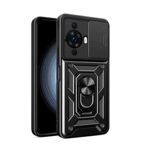 Huawei Nova 12S Kılıf Magnetik Standlı Kamera Korumalı Patinda Sürgülü Vega Kapak