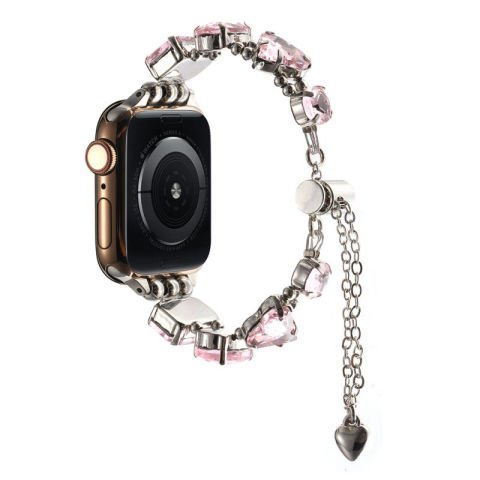 Apple Watch 44mm Patinda KRD-115 Renkli Taş Tasarımlı Kordon