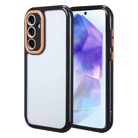 Galaxy A55 Kılıf Kamera Korumalı Renkli Kenar ve Çerçeve Tasarımlı Patinda Vitamin Kapak