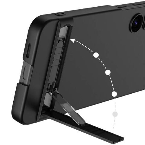 Galaxy S24 Plus Kılıf Patinda Kamera Korumalı Dikey Standlı Ays Kapak