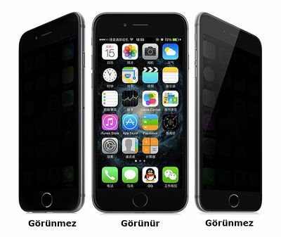 Apple iPhone 7 Plus Patinda Kor Privacy Cam Ekran Koruyucu