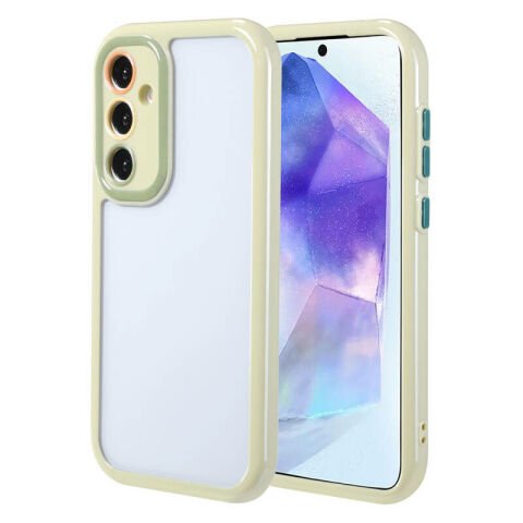 Galaxy A55 Kılıf Kamera Korumalı Renkli Kenar ve Çerçeve Tasarımlı Patinda Vitamin Kapak