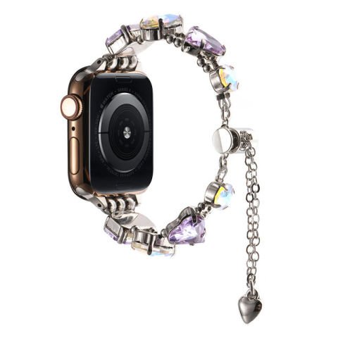 Apple Watch 42mm Patinda KRD-115 Renkli Taş Tasarımlı Kordon