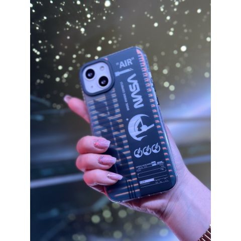 iPhone Galaksi Seri Hologramlı Siyah Nasa Telefon Kılıfı
