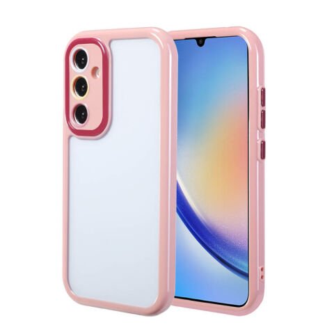 Galaxy A34 Kılıf Kamera Korumalı Renkli Kenar ve Çerçeve Tasarımlı Patinda Vitamin Kapak