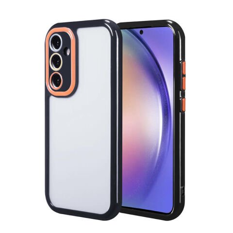 Galaxy A54 Kılıf Kamera Korumalı Renkli Kenar ve Çerçeve Tasarımlı Patinda Vitamin Kapak