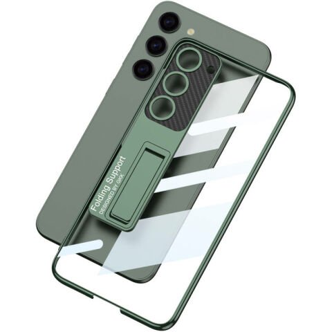 Galaxy S24 Plus Kılıf Kamera Korumalı Şeffaf Tasarımlı Patinda Lego Standlı Kapak