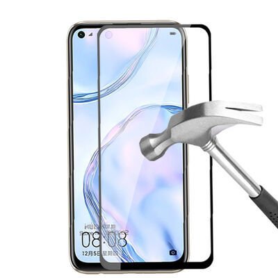 Huawei P40 Lite Patinda Kenarları Kırılmaya Dayanıklı Cam Ekran Koruyucu