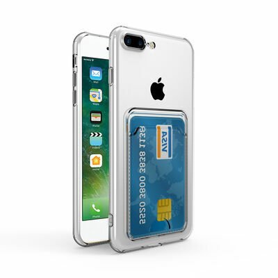 Apple iPhone 7 Kılıf Kartlıklı Şeffaf Patinda Setra Clear Silikon Kapak