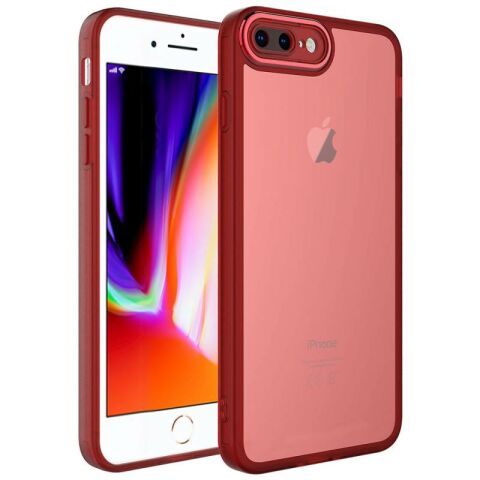 Apple iPhone 8 Plus Kılıf Kamera Korumalı Transparan Patinda Post Kapak