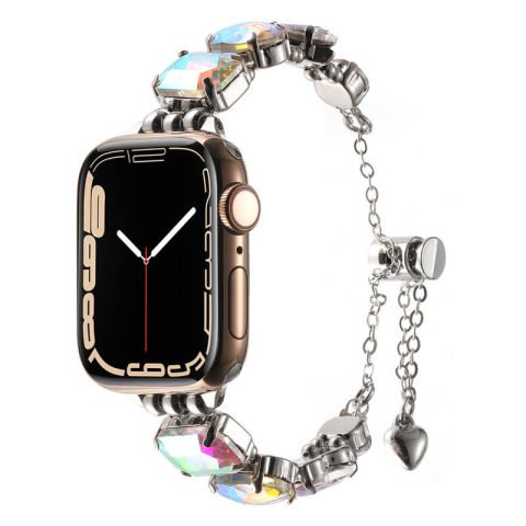Apple Watch 38mm Patinda KRD-115 Renkli Taş Tasarımlı Kordon