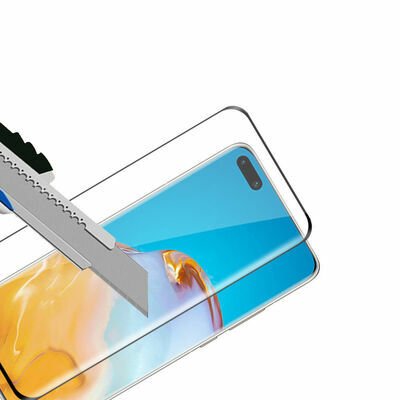 Huawei P40 Patinda Kenarları Kırılmaya Dayanıklı Cam Ekran Koruyucu