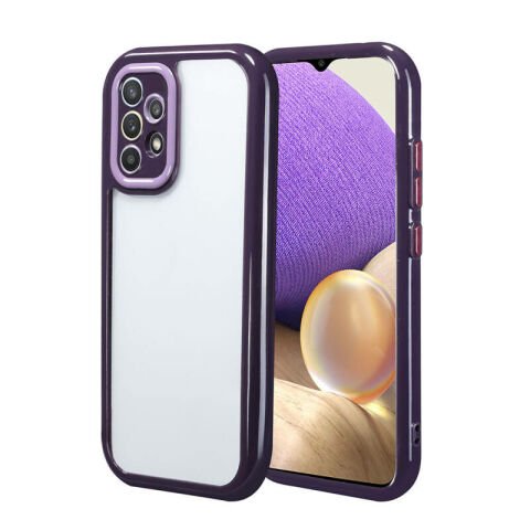Galaxy A32 4G Kılıf Kamera Korumalı Renkli Kenar ve Çerçeve Tasarımlı Patinda Vitamin Kapak