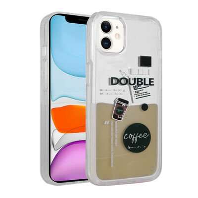 Apple iPhone 11 Kılıf Desenli Sıvılı Patinda Drink Silikon Kapak