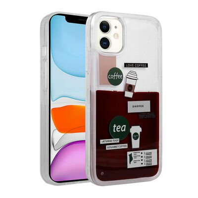 Apple iPhone 11 Kılıf Desenli Sıvılı Patinda Drink Silikon Kapak