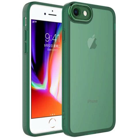 Apple iPhone SE 2022 Kılıf Kamera Korumalı Transparan Patinda Post Kapak