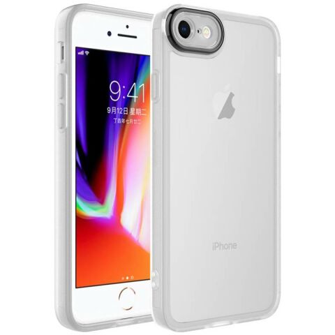Apple iPhone SE 2022 Kılıf Kamera Korumalı Transparan Patinda Post Kapak