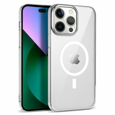 Apple iPhone 13 Pro Max Kılıf Patinda Wireless Şarj Özellikli Pixel Magsafe Kapak