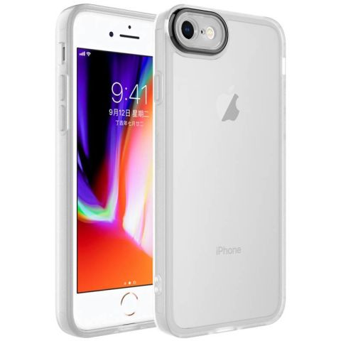 Apple iPhone SE 2020 Kılıf Kamera Korumalı Transparan Patinda Post Kapak