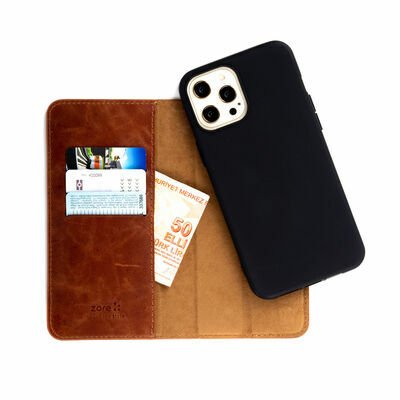 Apple iPhone 11 Kılıf Patinda Hakiki Deri Multi Cüzdan Kılıf