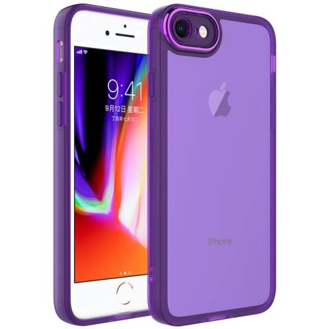 Apple iPhone 8 Kılıf Kamera Korumalı Transparan Patinda Post Kapak