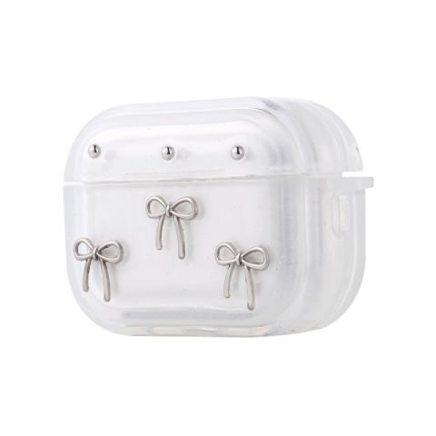Apple Airpods Pro 2 Patinda Airbag 44 Airbag Tasarımlı Simli Şeffaf Kutup Kılıf