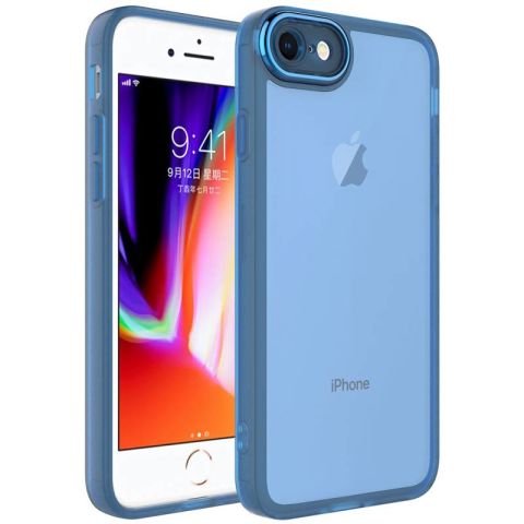 Apple iPhone 8 Kılıf Kamera Korumalı Transparan Patinda Post Kapak