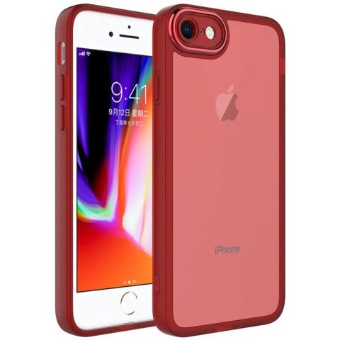 Apple iPhone 8 Kılıf Kamera Korumalı Transparan Patinda Post Kapak