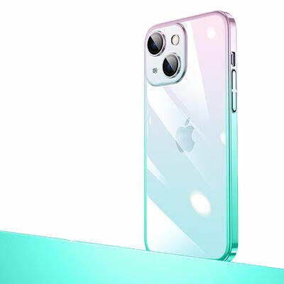 Apple iPhone 14 Kılıf Parlak Renk Geçişli Kamera Korumalı Patinda Senkron Kapak