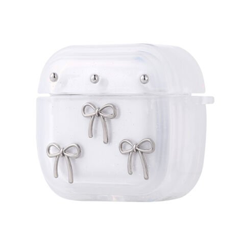 Apple Airpods 4 Patinda Airbag 44 Airbag Tasarımlı Simli Şeffaf Kutup Kılıf