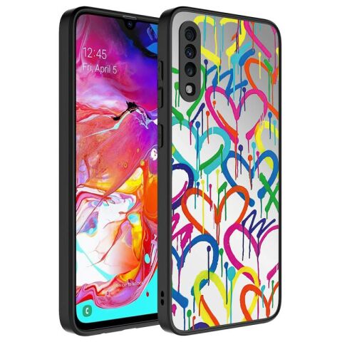 Galaxy A50 Kılıf Aynalı Desenli Kamera Korumalı Parlak Patinda Mirror Kapak
