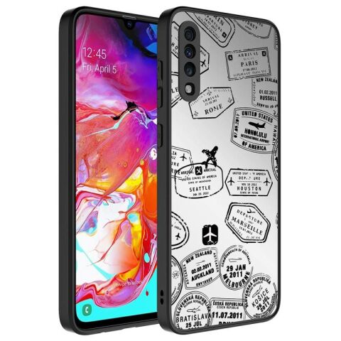 Galaxy A50 Kılıf Aynalı Desenli Kamera Korumalı Parlak Patinda Mirror Kapak