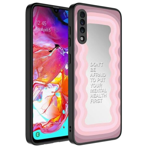 Galaxy A50 Kılıf Aynalı Desenli Kamera Korumalı Parlak Patinda Mirror Kapak