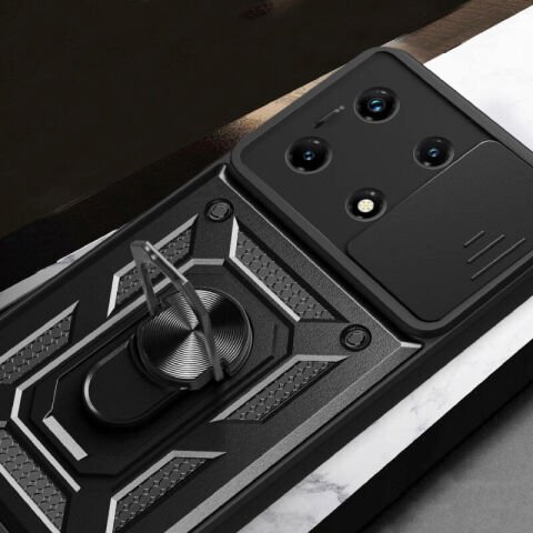 İnfinix Note 30 Pro Kılıf Magnetik Standlı Kamera Korumalı Patinda Sürgülü Vega Kapak